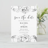 Zwarte en witte pinda's elegante bruiloft save the date (Staand voorkant)