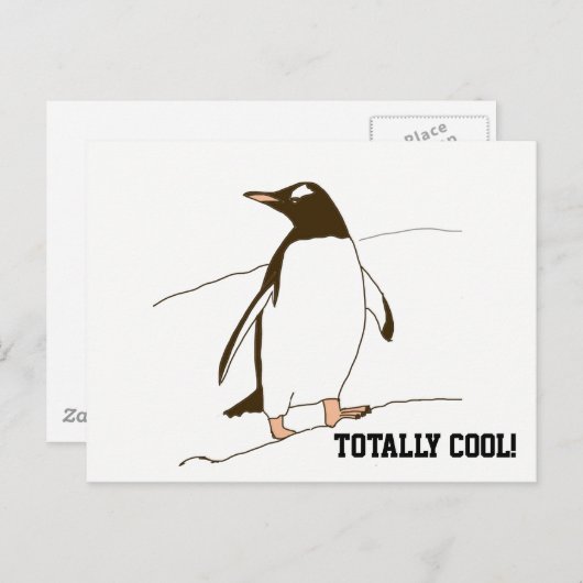 Zwarte en witte pinguïn briefkaart (Voorkant / Achterkant)