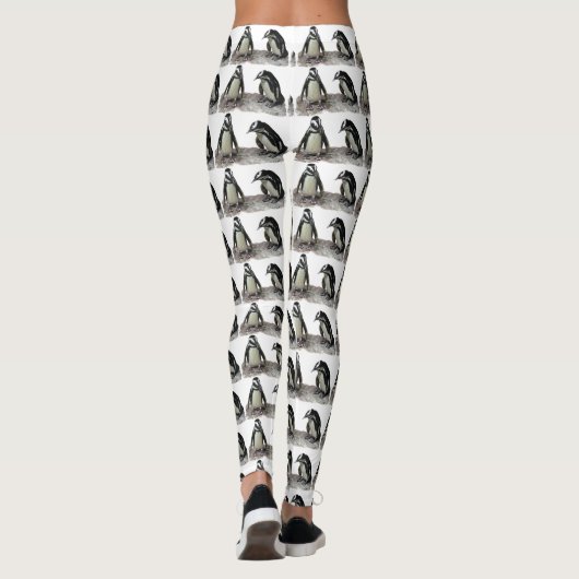 Zwarte en witte pinguïn Dierlijke Leggings (Achterkant)