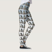 Zwarte en witte pinguïn op blauwe Leggings (Rechts)
