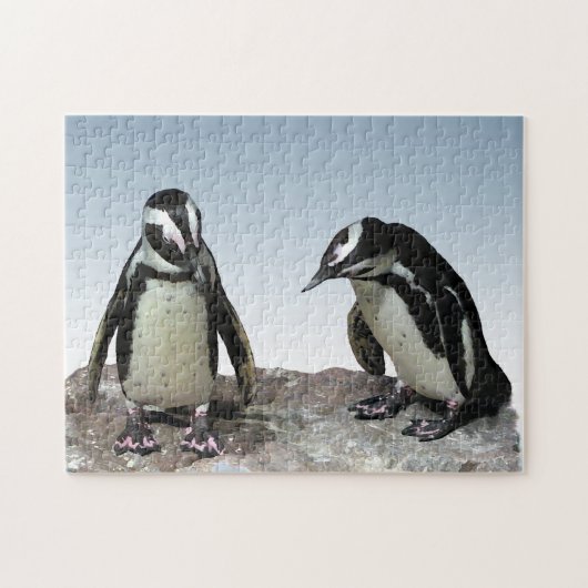 Zwarte en witte pinguïn Puzzle Legpuzzel (Horizontaal)