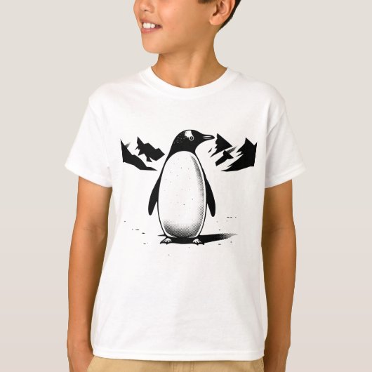 Zwarte en witte pinguïn t-shirt (Voorkant)