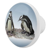 Zwarte en witte pinguïns Ceramic Knob Keramische Knop (Rechts)