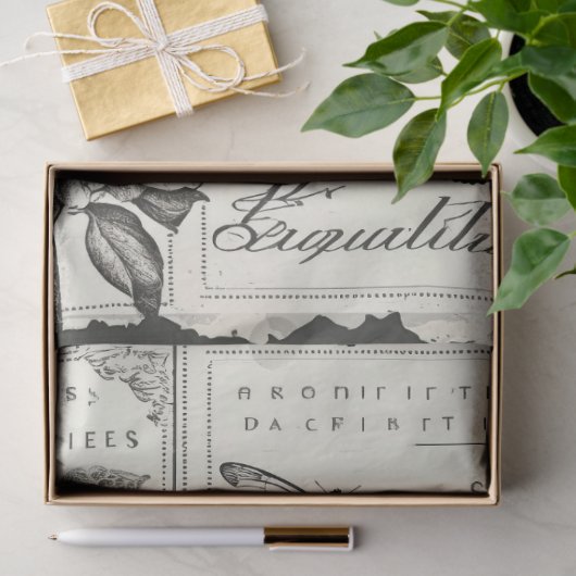 zwarte en witte pioenrozen en vlinder tissuepapier (Geschenk)