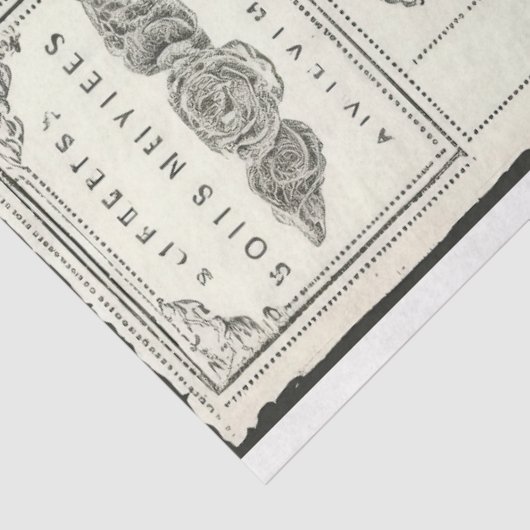  zwarte en witte pioenrozen en vlinder tissuepapier (Detail)