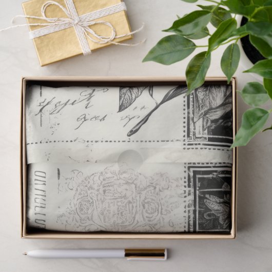 zwarte en witte pioenrozen en vlinder tissuepapier (Geschenk)