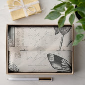 zwarte en witte pioenrozen en vlinder tissuepapier (Geschenk)