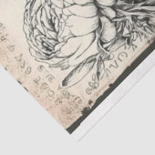 zwarte en witte pioenrozen en vlinder tissuepapier (Detail)