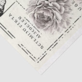  zwarte en witte pioenrozen en vlinder tissuepapier (Detail)