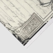  zwarte en witte pioenrozen en vlinder tissuepapier (Detail)