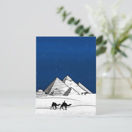 Zwarte en witte piramide Egypte Briefkaart (Staand voorkant)