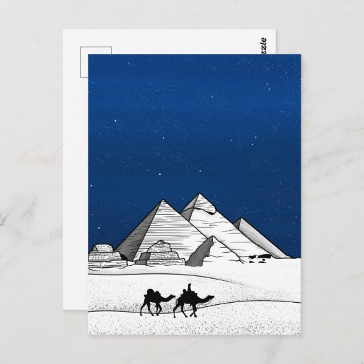 Zwarte en witte piramide Egypte Briefkaart (Voorkant / Achterkant)