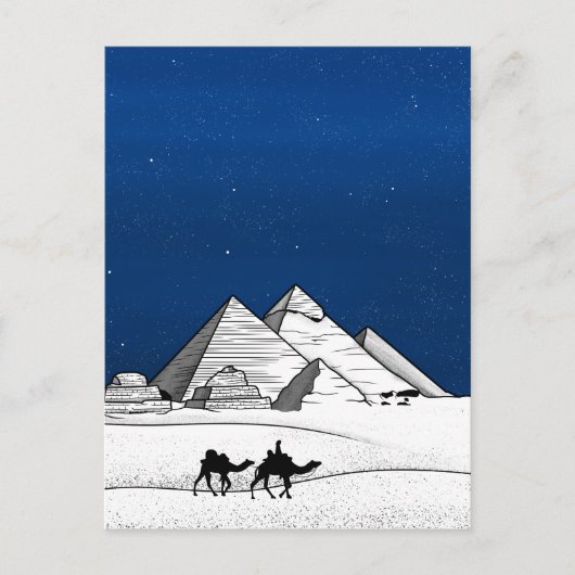 Zwarte en witte piramide Egypte Briefkaart (Voorkant)