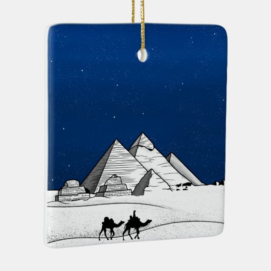 Zwarte en witte piramide Egypte Keramisch Ornament (Rechts)