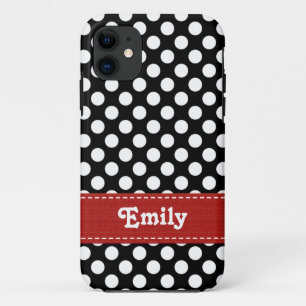 Zwarte en witte poka Dot Case-Mate iPhone Case