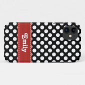 Zwarte en witte poka Dot Case-Mate iPhone Case (Achterkant (horizontaal))