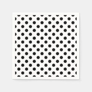 Zwarte en witte poka Dot Cocktail Napkins Servetten