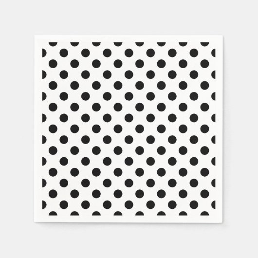 Zwarte en witte poka Dot Cocktail Napkins Servetten (Voorkant)