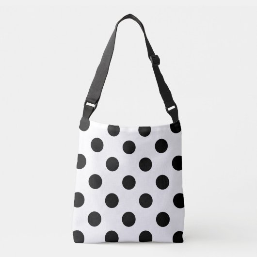 Zwarte en witte poka Dot Crossbody Tas (Voorkant)