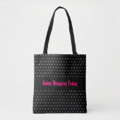Zwarte en witte poka Dot Designer Tote Bag (Voorkant)