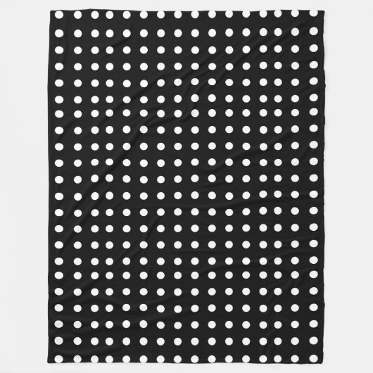 Zwarte en witte poka Dot Fleece Blanket (Voorkant)