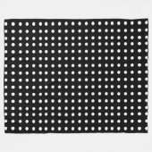 Zwarte en witte poka Dot Fleece Blanket (Voorkant (Horizontaal))