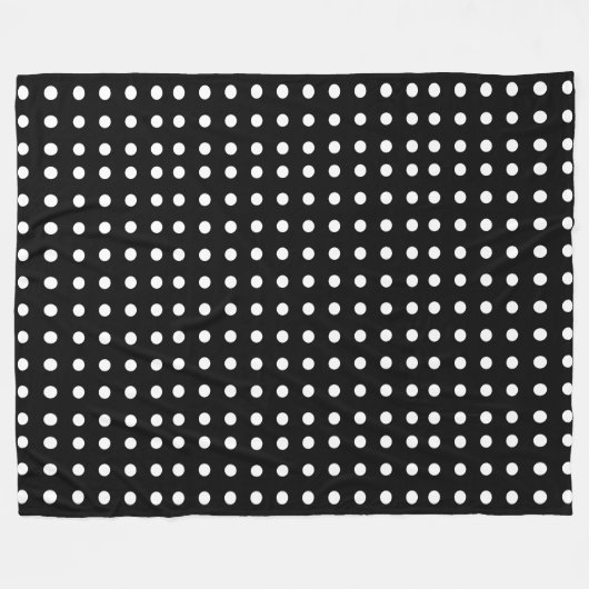 Zwarte en witte poka Dot Fleece Blanket (Voorkant (Horizontaal))