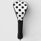 Zwarte en witte poka Dot Golfheadcover (Voorkant)