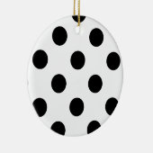 Zwarte en witte poka Dot Keramisch Ornament (Rechts)