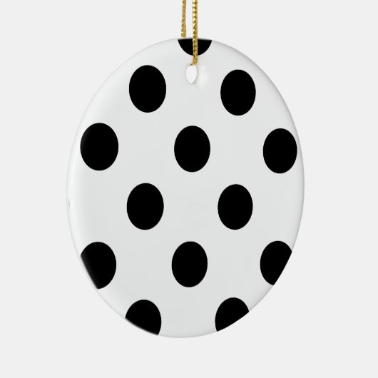 Zwarte en witte poka Dot Keramisch Ornament (Rechts)
