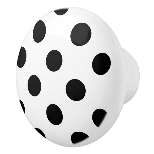 Zwarte en witte poka Dot Keramische Knop (Rechts)