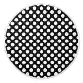 Zwarte en witte poka Dot Keramische Knop (Voorkant)