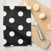 Zwarte en witte poka Dot Kitchen Towel Theedoek (Quarter Fold)