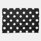 Zwarte en witte poka Dot Kitchen Towel Theedoek (Horizontaal)
