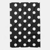 Zwarte en witte poka Dot Kitchen Towel Theedoek (Verticaal)