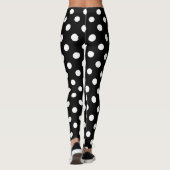 Zwarte en witte poka Dot Leggings (Achterkant)
