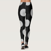 Zwarte en witte poka Dot Leggings (Achterkant)