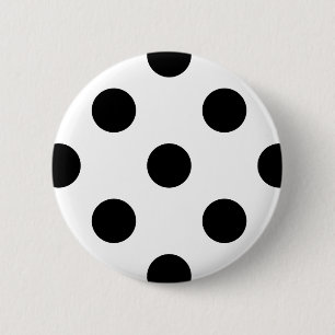 Zwarte en witte poka Dot Ronde Button 5,7 Cm
