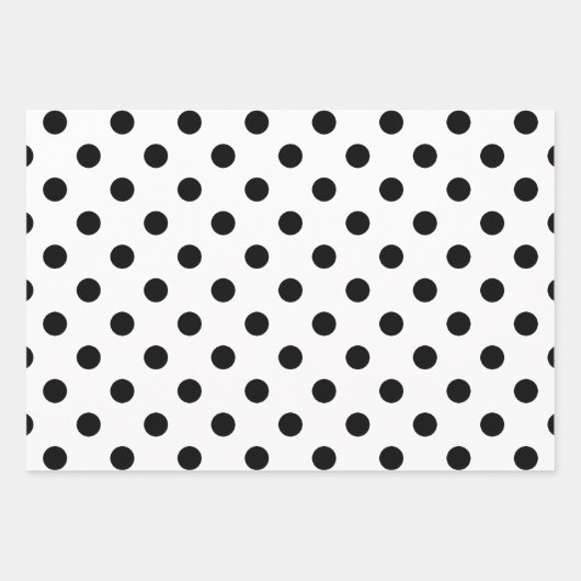 Zwarte en witte poka Dot Striped Inpakpapier Vel (Voorkant 2)