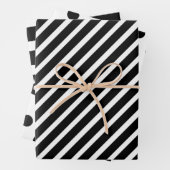 Zwarte en witte poka Dot Striped Inpakpapier Vel (In situ)