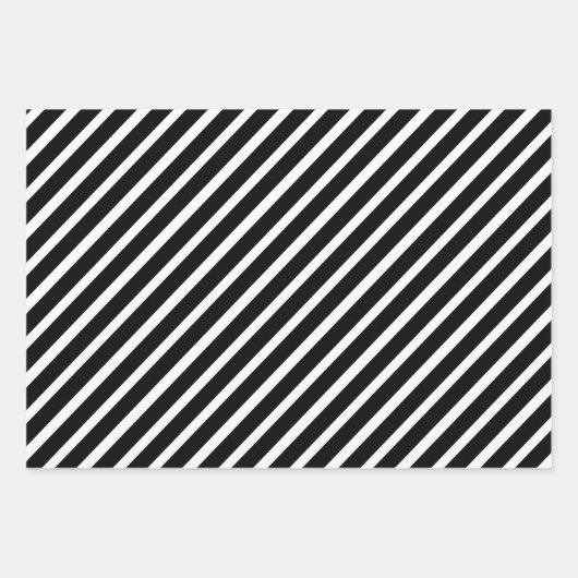 Zwarte en witte poka Dot Striped Inpakpapier Vel (Voorkant)