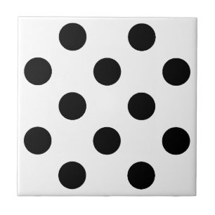 Zwarte en witte poka Dot Tegeltje