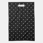 Zwarte en witte poka Dot Theedoek (Verticaal)