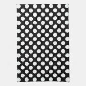 Zwarte en witte poka Dot Theedoek (Verticaal)