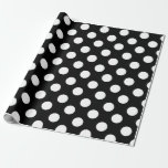 Zwarte en witte poka Dots Birthday Party Cadeaupapier<br><div class="desc">Verpakkingspapier</div>