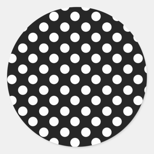 Zwarte en witte poka Dots Birthday Party Ronde Sticker (Voorkant)