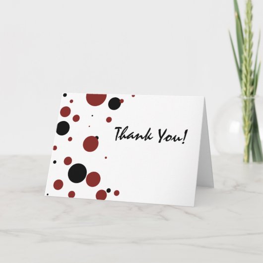 Zwarte en witte poka Dots Dank u Bedankkaart (Voorkant)