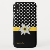 Zwarte en witte poka Dots en Edelweiss Case-Mate iPhone Case (Achterkant)