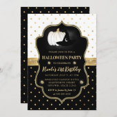 Zwarte en witte poka Dots Halloween 21ste verjaard Kaart (Voorkant / Achterkant)