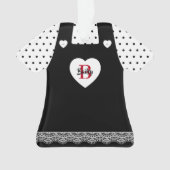 Zwarte en witte poka Dots Pinafore Ornament (voorkant)
